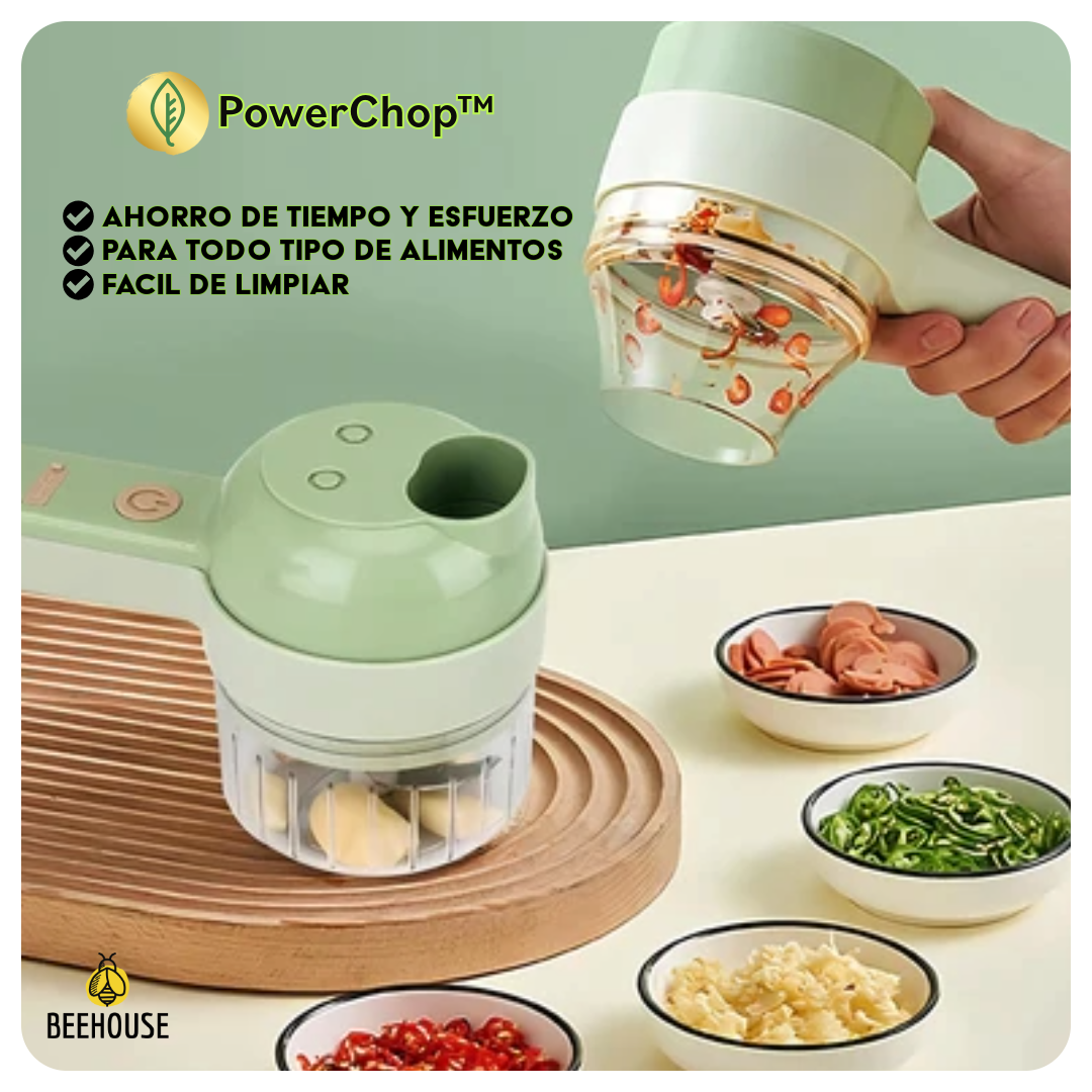 Picadora 4 en 1 PowerChop™ - Cocina en segundos⏱️Sin olor en tus manos👩‍🍳